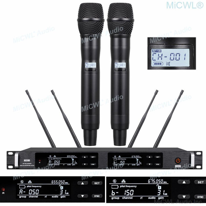Advanced ULXD4 Dual KSM9 Condenser Capsule Handheld Wireless Microphone Stage Vocal Concert Mics System 4 Antenna True Diversity - MiCWL Audio Inc