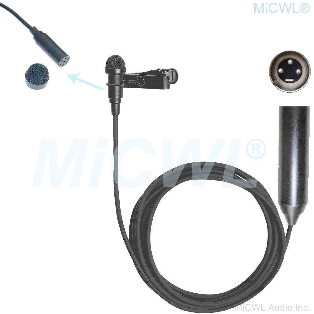 48V Phantom Power Omni-Directional XLR Lavalier Lapel Microphone for Canon Sony Panasonic Camcorders Zoom Tascam 5m 15m Cable - MiCWL Audio Inc