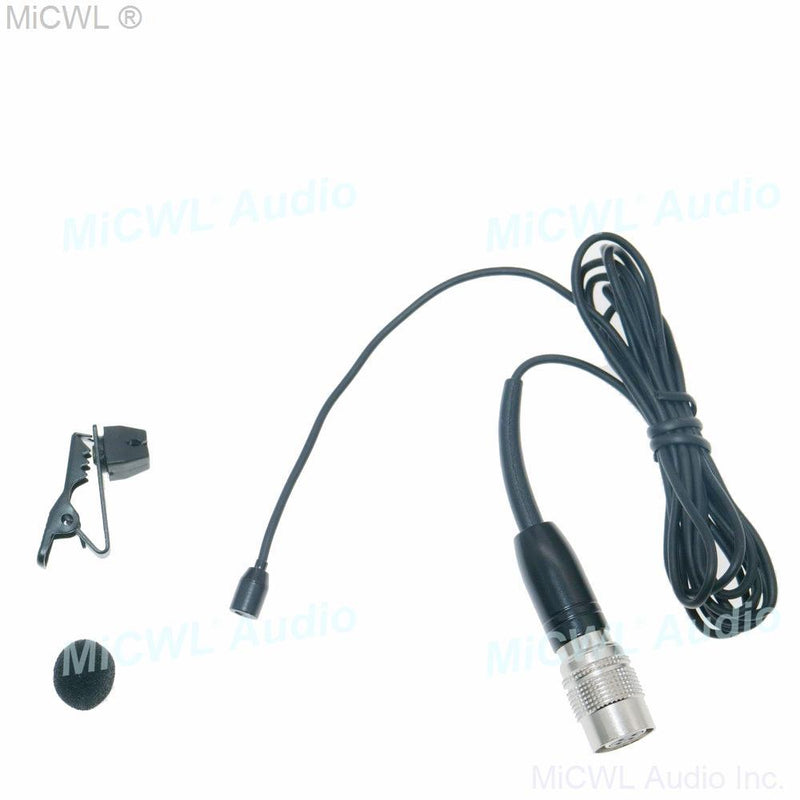 Black color Mini Tie Clip Lapel Lavalier Microphone For Audio Technica Wireless BeltPack Transmitter - MiCWL Audio Inc