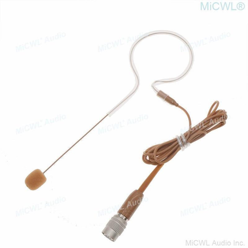 MiCWL Brown Earset Headworn Headset Microphone Mic for Sennheiser Shure Wireless Mike System Ideal for Singing Churches Lectures - MiCWL Audio Inc