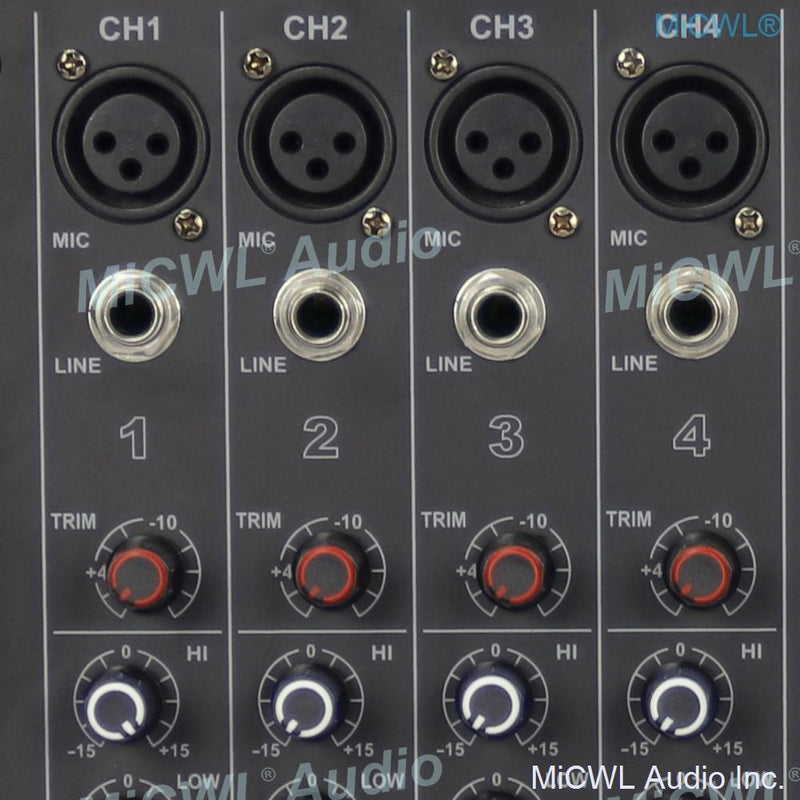 New Generation 800W Bluetooth Audio Mixer Mixing Console 4 Channel Sound Karaoke Music Live 2 Channel Power Amplifier Mixer - MiCWL Audio Inc