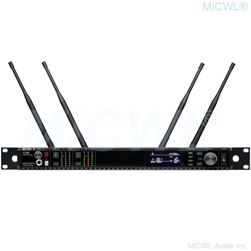 MiCWL AD4D Dual KSM8 Handheld Audio Wireless Microphone UHF True Diversity Stage Vocal Concert Digital Mics 4 Aerial Large Range - MiCWL Audio Inc