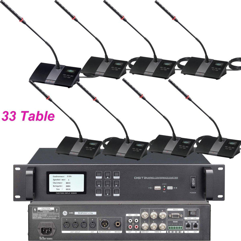 Top-Ranking MiCWL 33 Table Digital Wired Voting Video-tracking Conference System 1 President 32 Delegate Mic Unit A550M