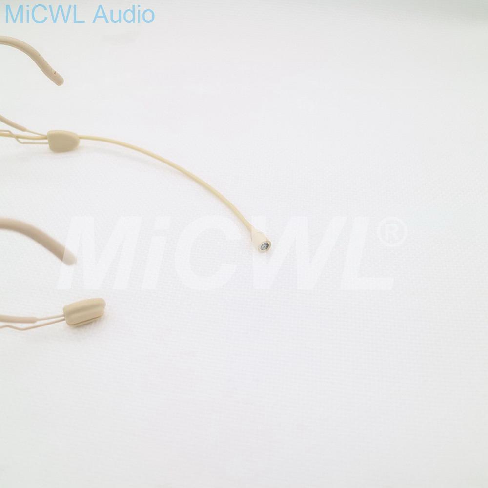 Beige Headset Omni-directional Condenser Headworn Microphone For Sennheiser Wireless System With Bodypack Transmitter - MiCWL Audio Inc