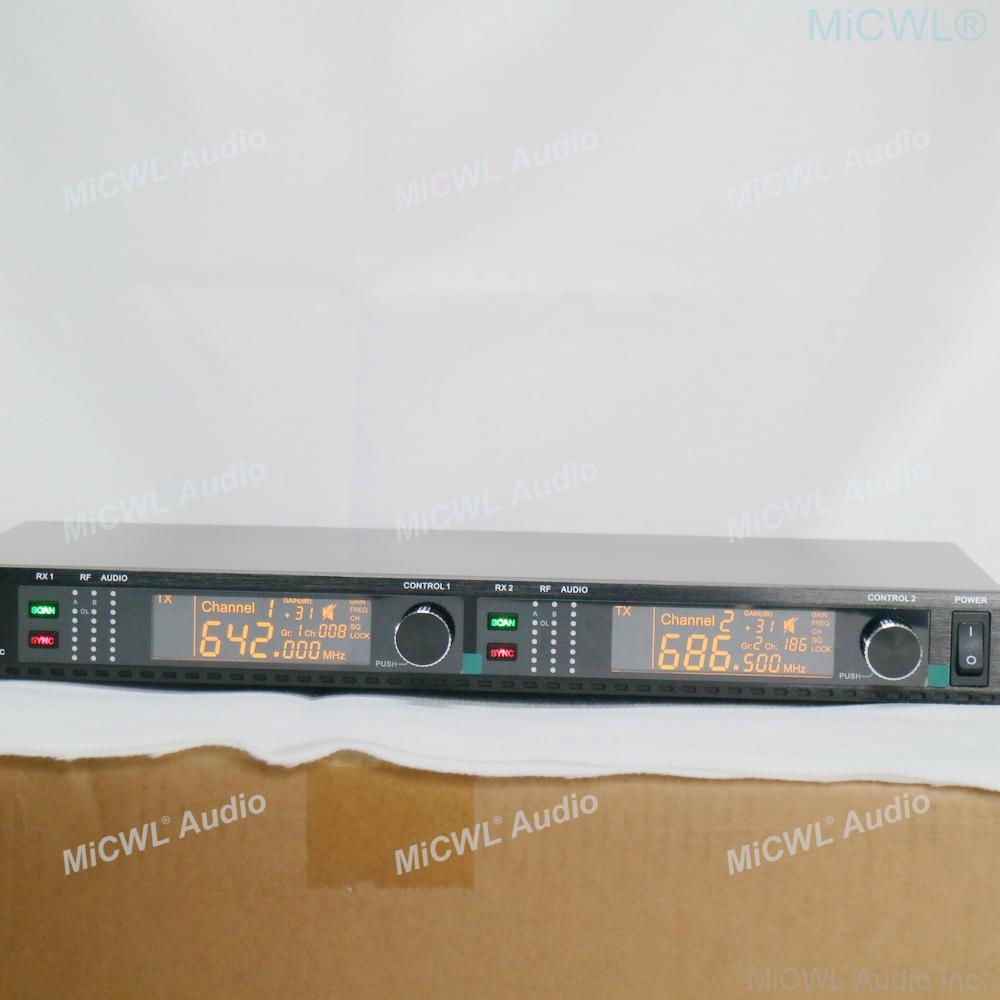 Advanced AD4D UHF 2 x 200 Channel Handheld Digital Wireless Microphone DJ Karaoke Stage Sing Studio True Diversity System - MiCWL Audio Inc