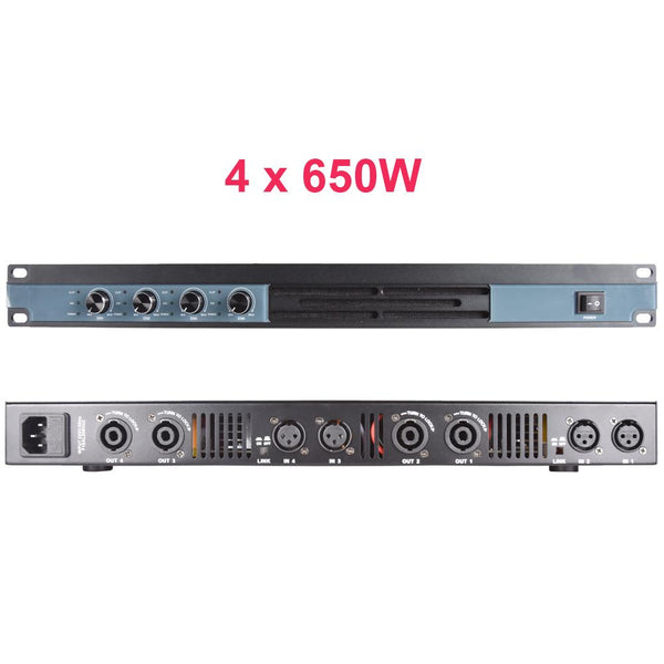 Top Quality 1U Standard 19"Rack 4 Channel 7000W Peak Digial Power Amplifier AMP 5200 Watt MiCWL D6400