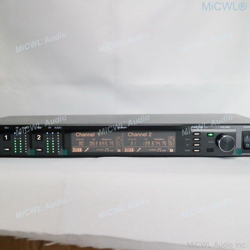 MiCWL Audio Original AD4D True Diversity Digital Wireless DJ Karaoke Stage Sing Microphone System Metal Silver KSM8 500m Range - MiCWL Audio Inc