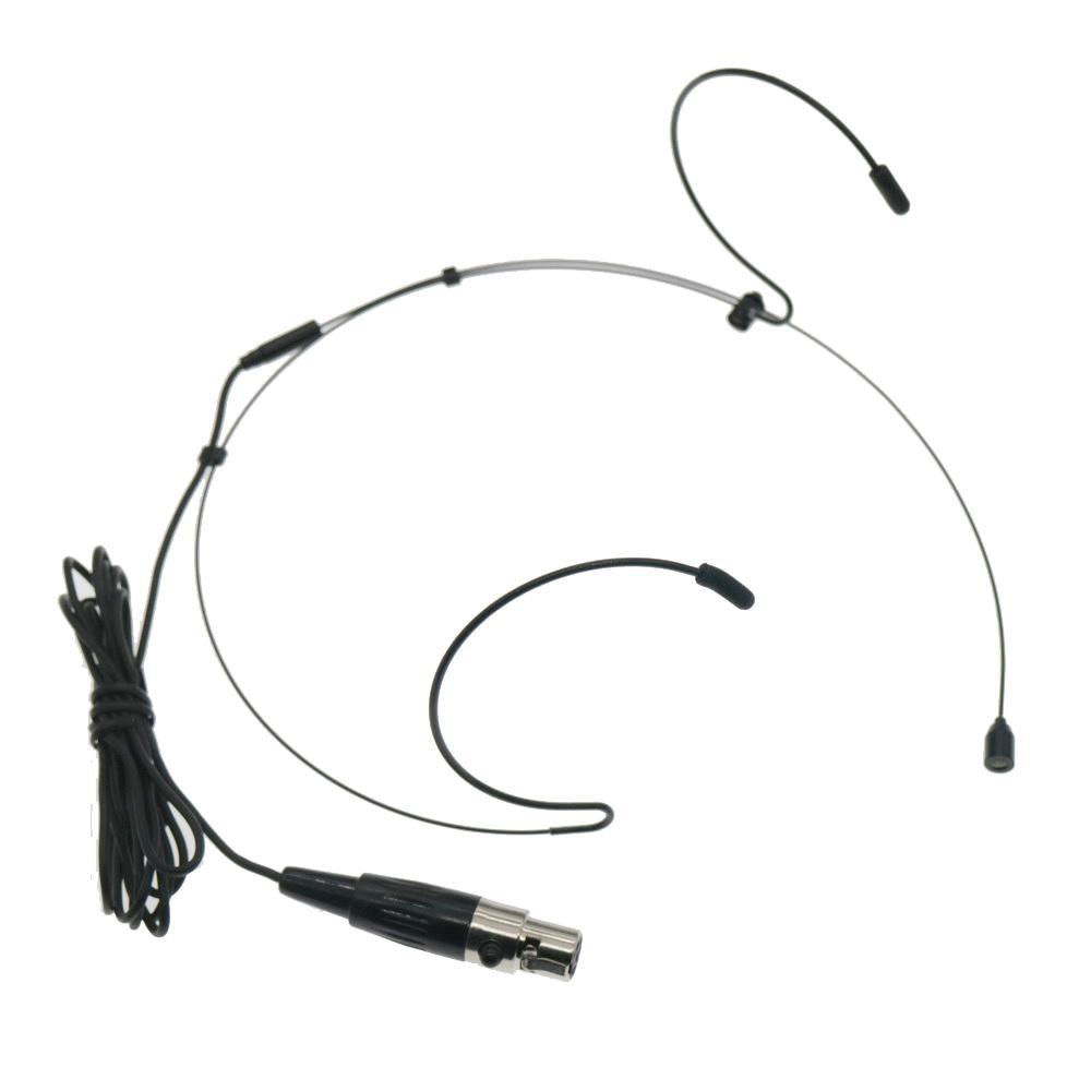 Hidden Beta53 Black Earset Headset Microphone For Shure Wireless Mic System TA4F Connector Dual Single ear Hook Mike - MiCWL Audio Inc