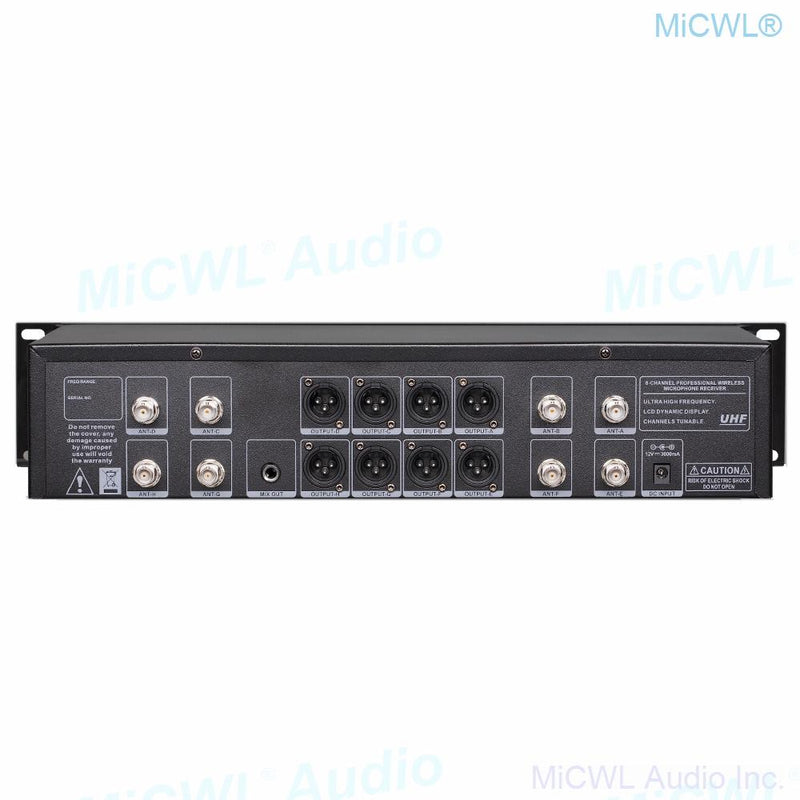 Top Quality MiCWL Digital Wireless 8 Headset Cardioid Condenser Microphone DJ Karaoke System 8 XLR 6.35mm Mix Output 8 Antenna