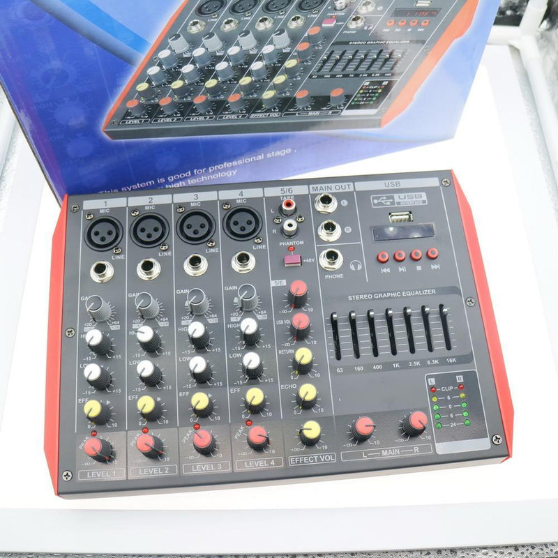 Bluetooth Audio Mixer 6-Input 2-Bus a Stereo 6 Channel Microphones Mixing Console MiCWL MG6 - MiCWL Audio Inc