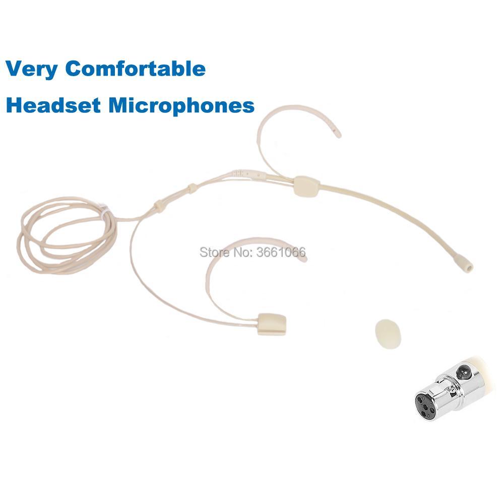 Omidirectional Microdot Headset Microphone For SHURE Wireless System Head-mounted Headworn - Mini XLR Ta4f Connector 4SH-003 - MiCWL Audio Inc