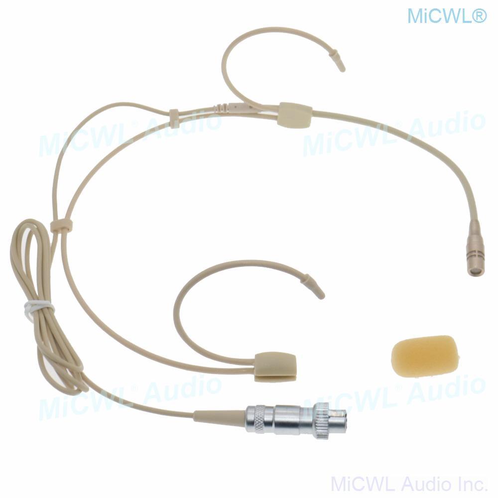 CS90 Wireless Stage Singing Voice Ear Hook Headset Cardioid Microphone ACT for MiPro Wireless BeltPack Transmitter 4Pin Lock - MiCWL Audio Inc