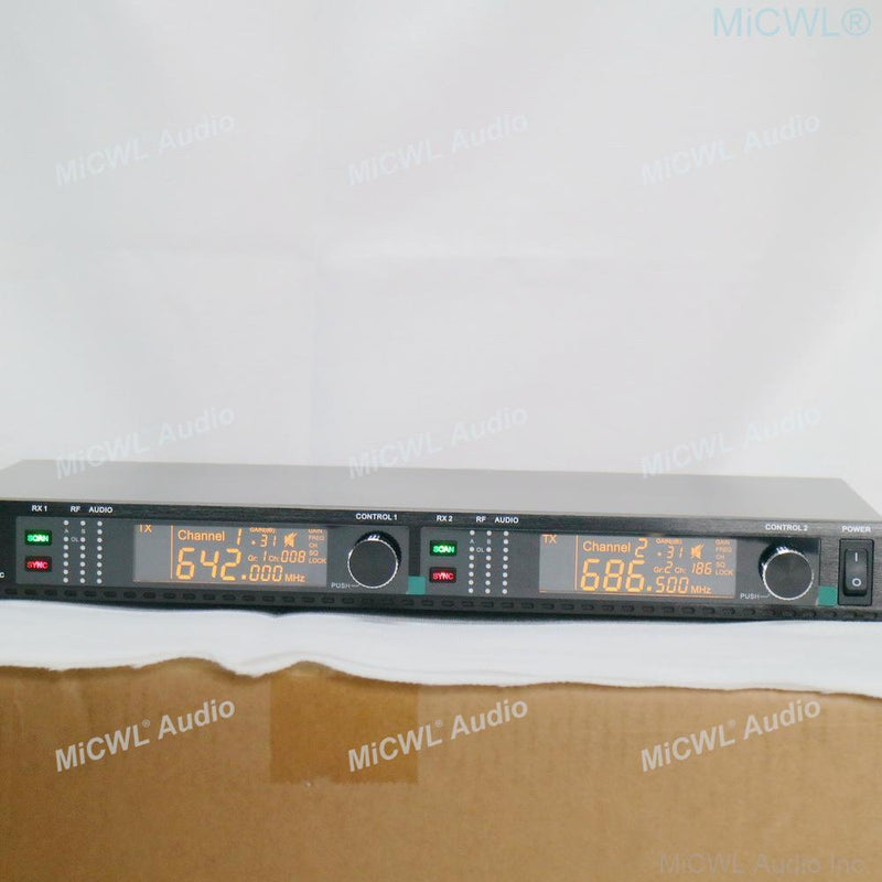 Large LED Digital Display AD4D Wireless Microphone DJ Karaoke Stage Sing Studio UHF 400 Channel True Diversity System 500m - MiCWL Audio Inc