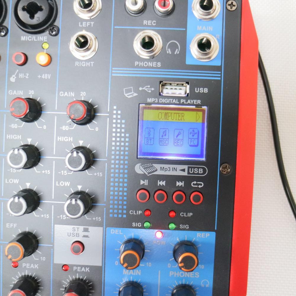 6 Channel Condenser Dynamic Microphone Digital Sound Card Bluetooth USB Mixer Computer PC Laptop Live 48V Audio Console Guitar - MiCWL Audio Inc