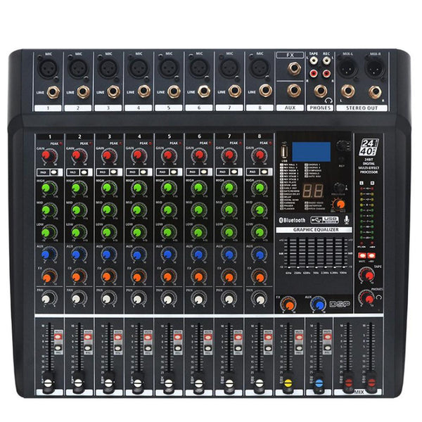 Professional MiCWL 8 Input Channel Sound Audio DJ Mixng Mixer Console Controller For Stage Home Theatre System