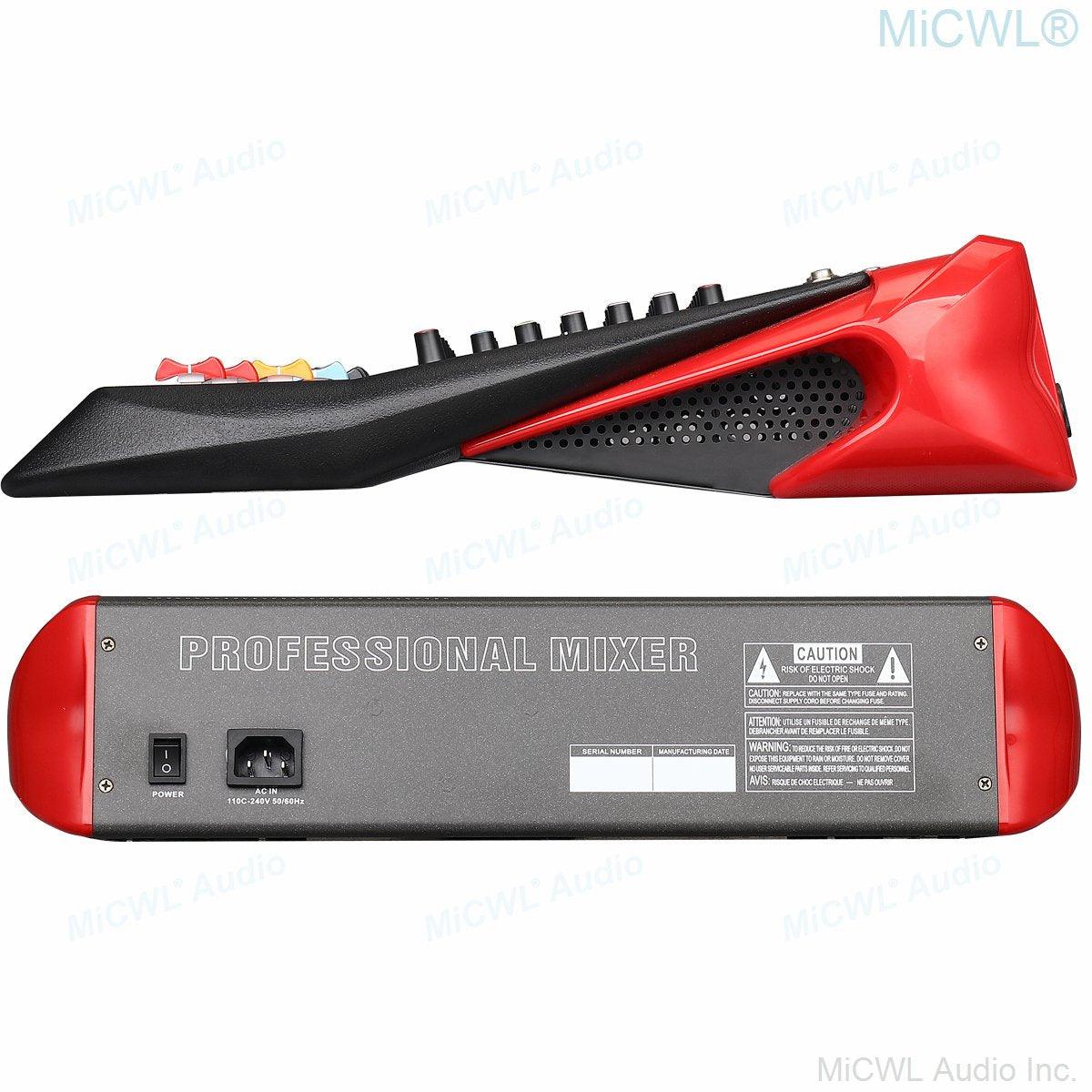 MiCWL Audio 8 Channels AUX FX 7-Brand EQ 320 DSP Digital Effects Sound Mixing Console USB Bluetooth Mixer 48V Phantom - MiCWL Audio Inc