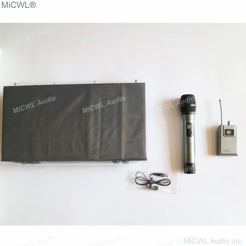 MiCWL D3880 Professional Wireless Microphone UHF 8 Channel 8 Radio Lapel Clip-On Lavalier Mic Independent XLR Connector - MiCWL Audio Inc