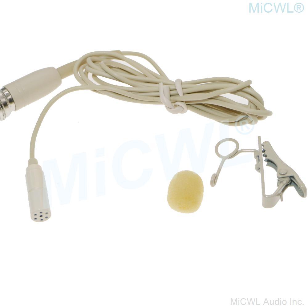 ATW2500 Beige Wireless Tie Clips Microphone For Audio Technica Lavalier Lapel BeltPack Transmitter Hirose 4Pin - MiCWL Audio Inc