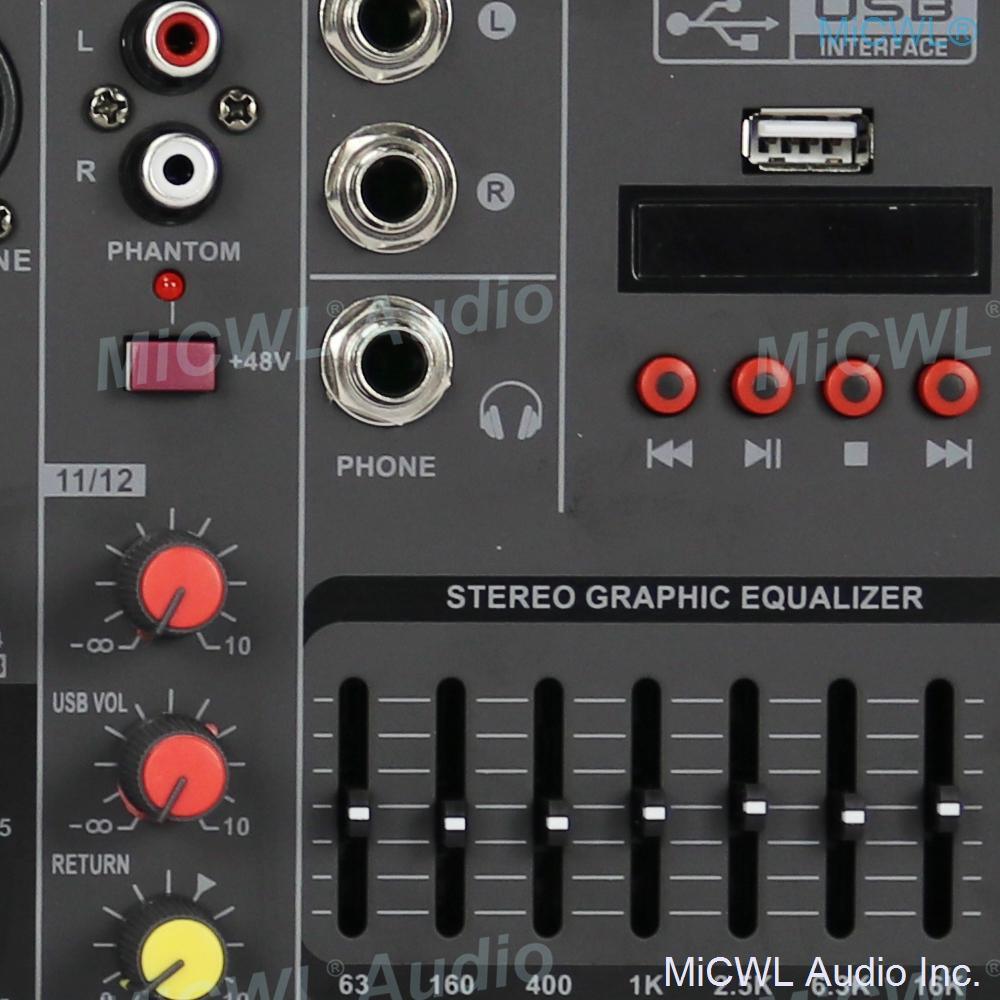 8 Channel MG8 Bluetooth Mixer Sound Mixing Console Portable Karaoke Music Computer Live Mixer 7-Band EQualizer - MiCWL Audio Inc