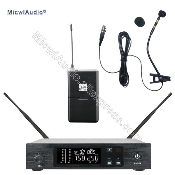 Stage Performance Sing Wireless Microphone Speaking UHF System Transmitter Sets With Instrument Musical Microphone For Bodypack