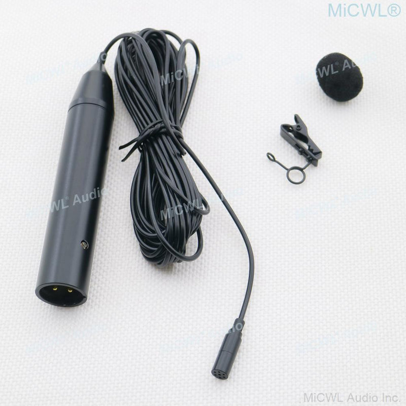 Tie Clip Lavalier Microphone XLR 4Pin 48V Phantom Power 5m Cable - MiCWL Audio Inc