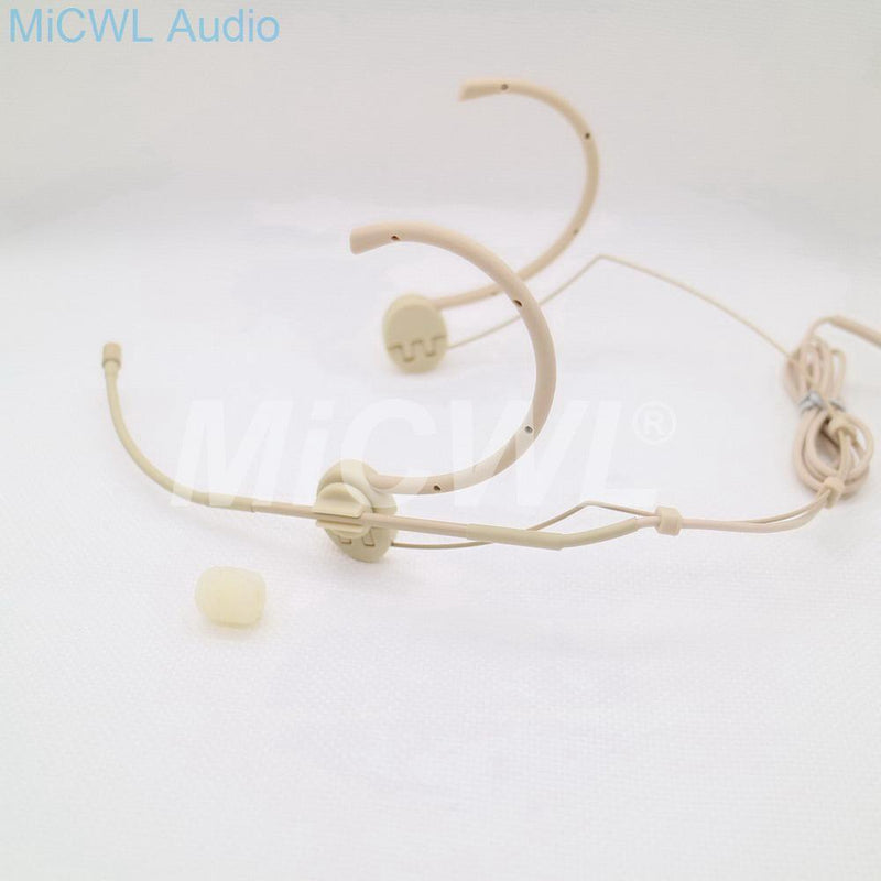 High-Quality Omni-directional Headset Microphone Adjustable Foldable Headset Mic For Sennheiser Shure AKG Audio Technica Beige - MiCWL Audio Inc